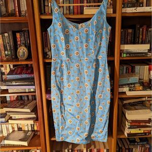 TATYANA blue daisy satin wiggle dress bodycon pinup nwt sz xxl